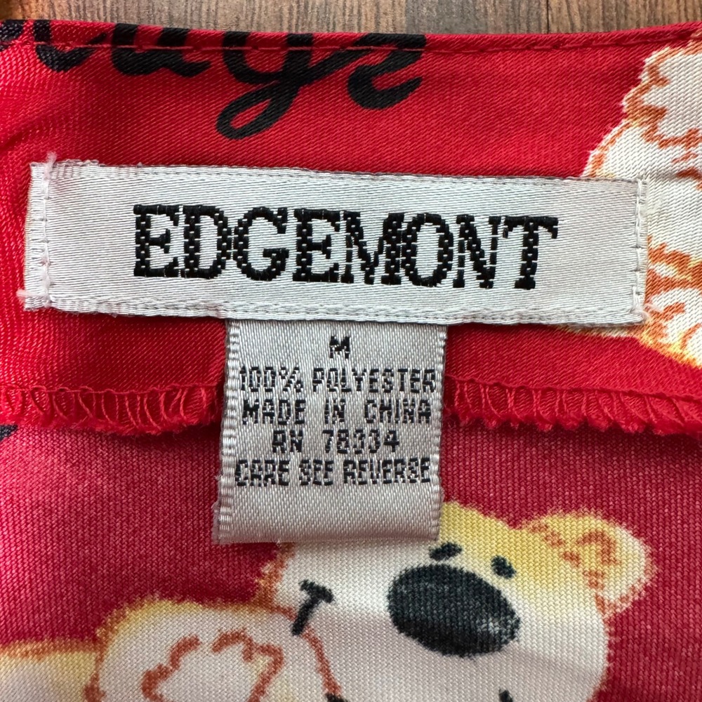 Vintage Edgemont Red Teddy Bear Print Sleeveless Tank Top Womens Size Medium Y2K - Picture 6 of 8